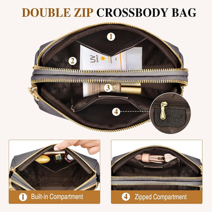 Kleine Crossbody Umhängetasche Damen Leder Weich Handtasche