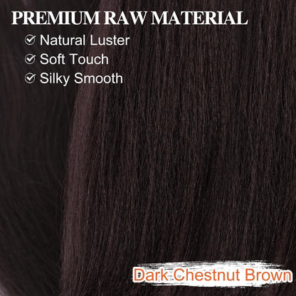 66cm Pre-Stretched Braiding Haar 8er Pack - Dunkel Kastanien Braun