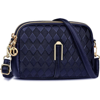 TEUEN Kleine Damen Umhängetasche Leder Crossbody