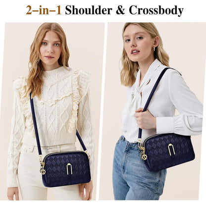 TEUEN Kleine Damen Umhängetasche Leder Crossbody
