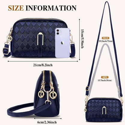 TEUEN Kleine Damen Umhängetasche Leder Crossbody