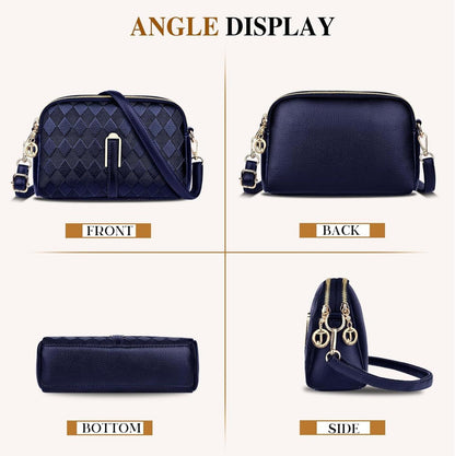 TEUEN Kleine Damen Umhängetasche Leder Crossbody