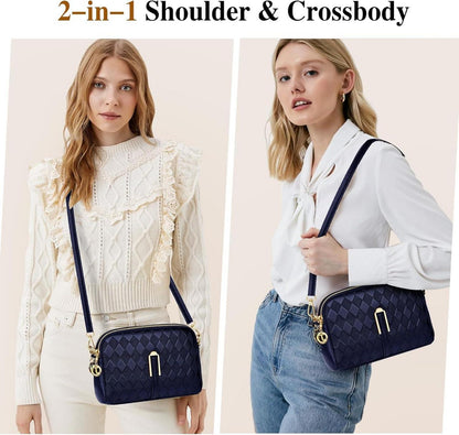 Kleine Crossbody Umhängetasche Damen Leder Handy Schultertasche
