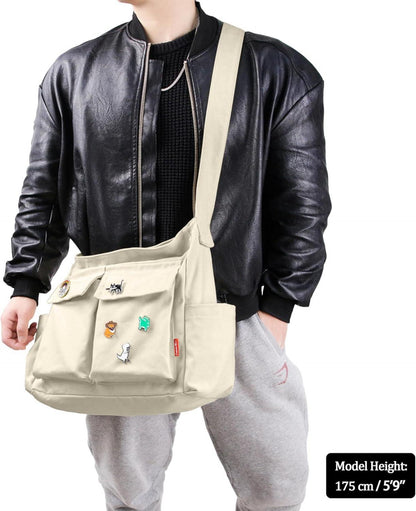 Stilvolle Canvas Messenger Bag Umhängetasche Crossbody Tote Hobo Bag