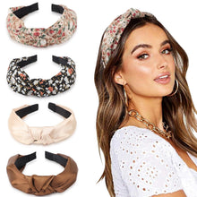 Breite Samtstirnbänder - 4er Pack Boho Haarreifen