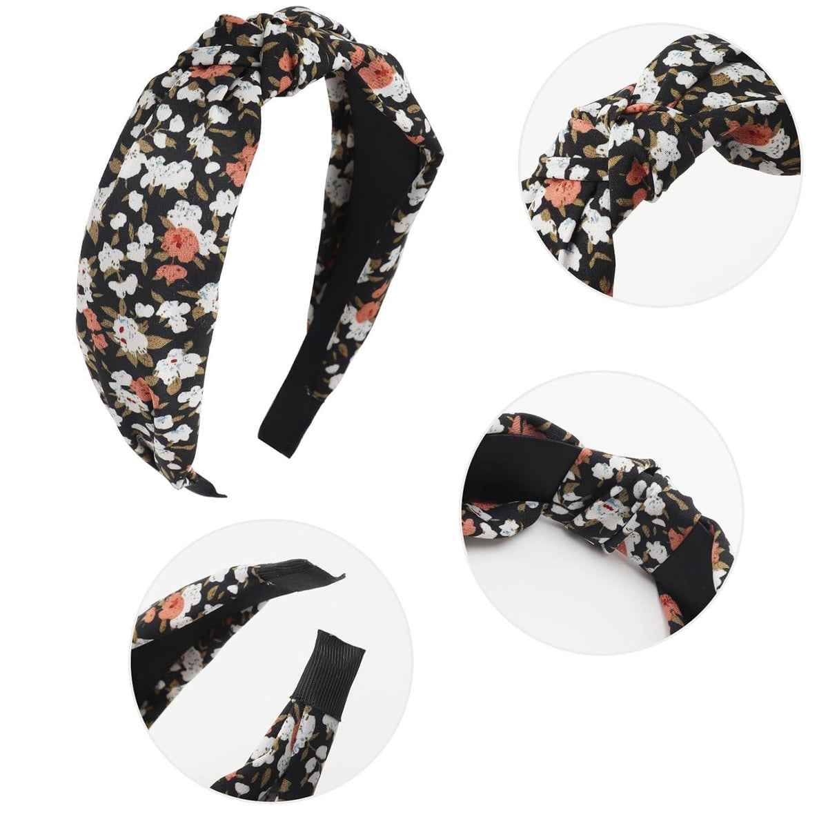 Breite Samtstirnbänder - 4er Pack Boho Haarreifen