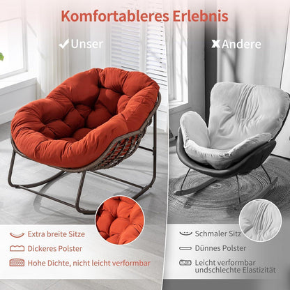 Papasan Schaukelstuhl - Bequemer Sitz für Terrasse & Wohnzimmer