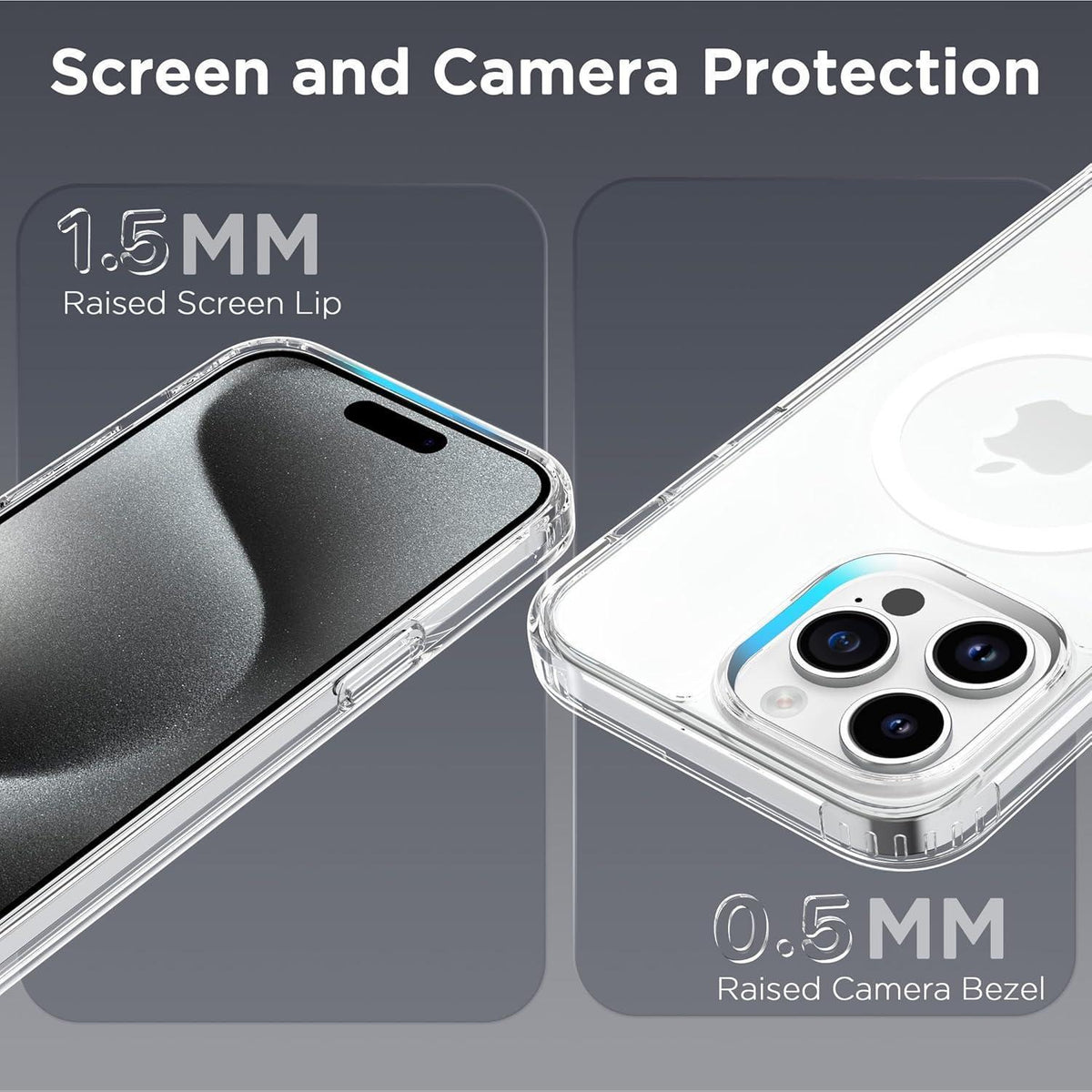 iPhone 15 Pro Max Hülle mit MagSafe, Kameraschutz, matt transluzent