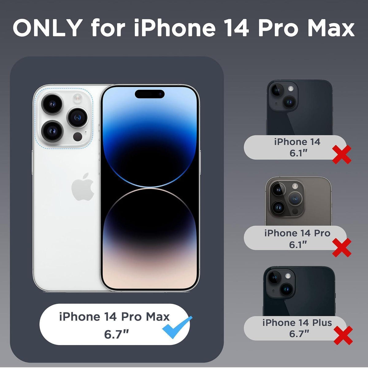 iPhone 14 Pro Max Hülle mit MagSafe, Kameraschutz, matt transluzent
