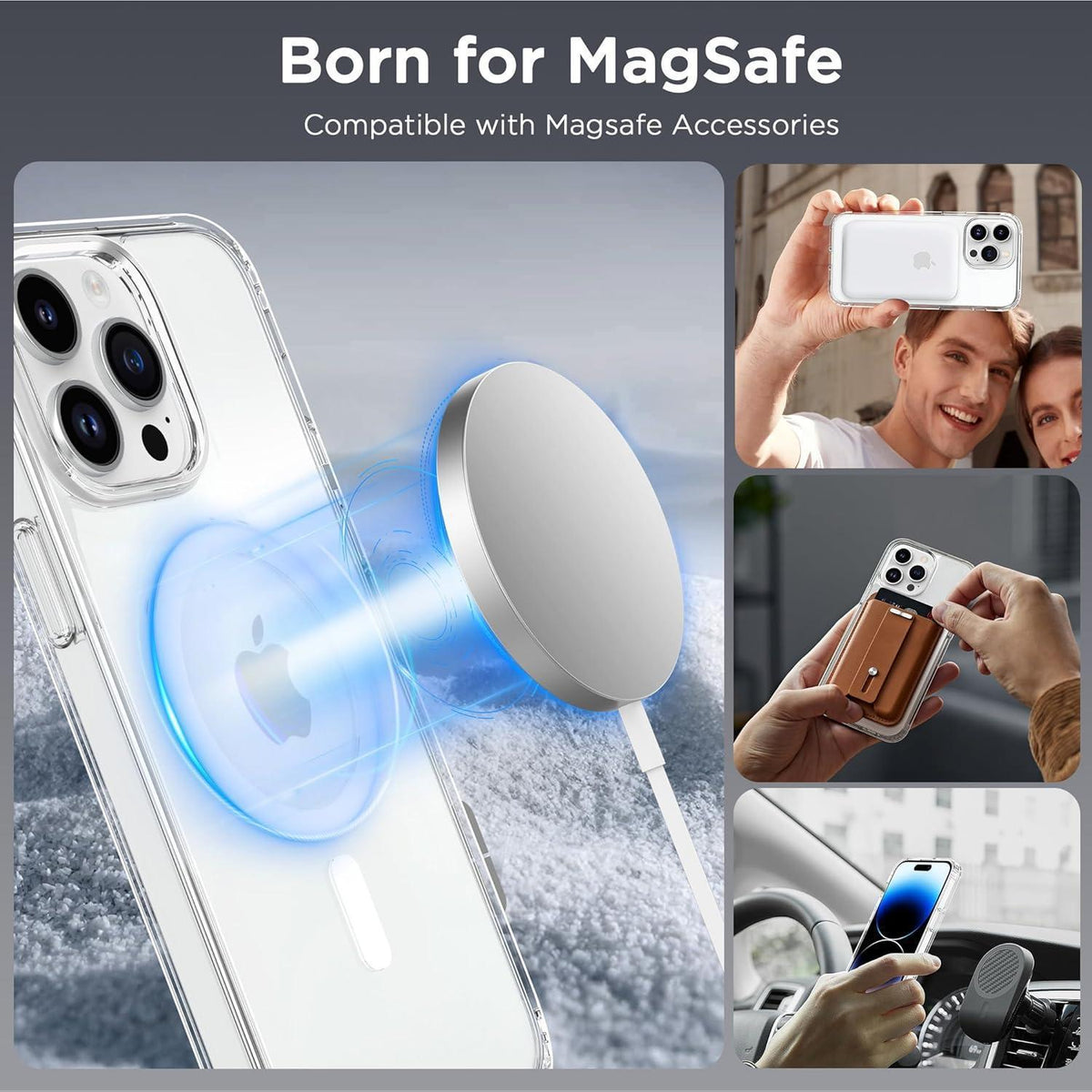 iPhone 14 Pro Max Hülle mit MagSafe, Kameraschutz, matt transluzent