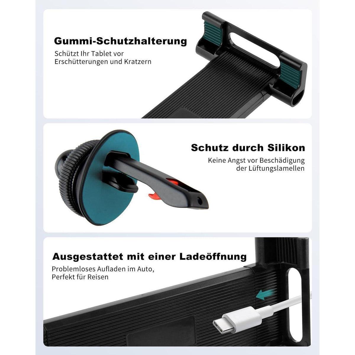 Auto Tablet Halterung Lüftung, 360° Drehbar & Stabil
