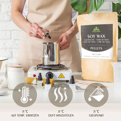 Premium Sojawachs für Kerzen – 20kg, 100% Natürlich
