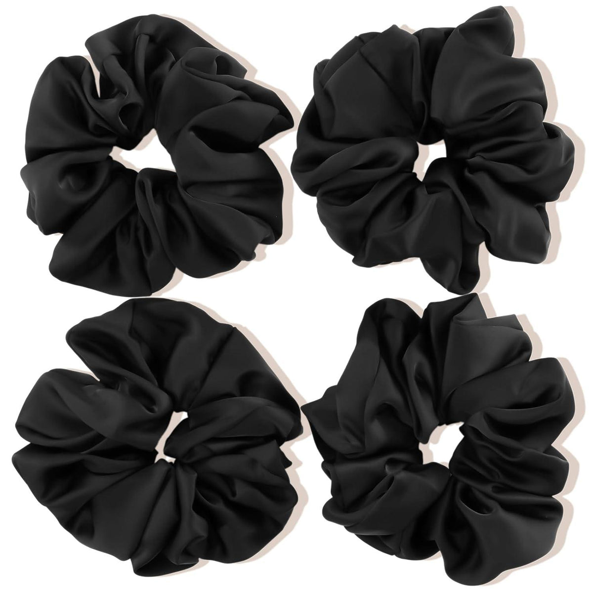 Seidige Satin-Haargummis 4er Set für Damen Mädchen - 4 Farben