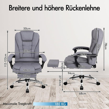 ALFORDSON Bürostuhl mit Massagefunktion und