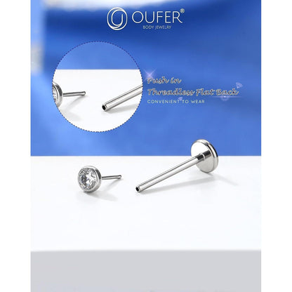Nasenpiercing Stecker 3er Set 18G 8mm Klar CZ Edelstahl