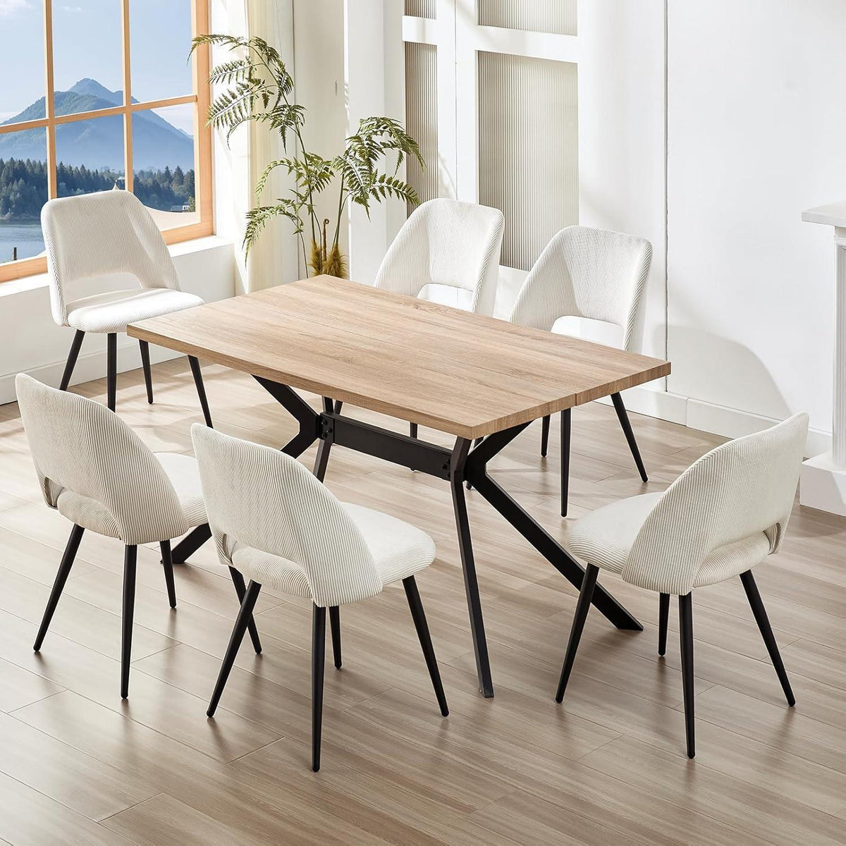Esszimmerstühle 4er Set, Samt, Beige – Modern & Komfortabel