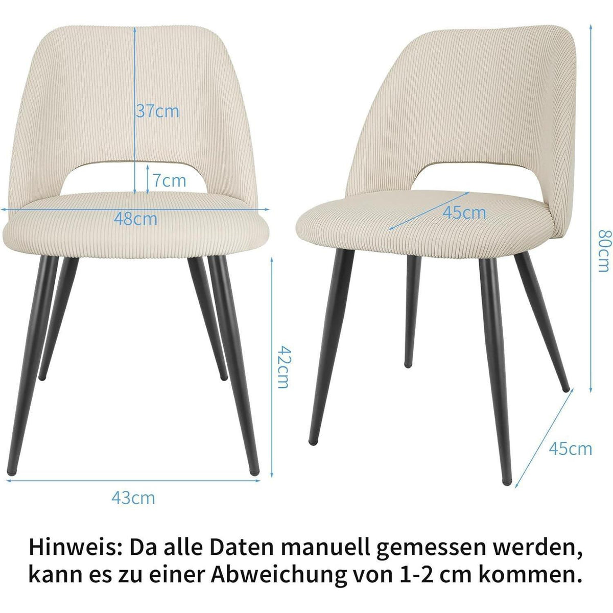 Esszimmerstühle 6er Set, Samt, Beige – Modern & Komfortabel