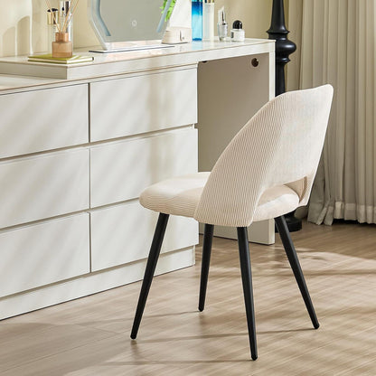 Esszimmerstühle 6er Set, Samt, Beige – Modern & Komfortabel