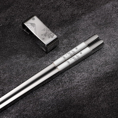 Metall Essstäbchen Set mit Halter – Wiederverwendbar & Spülmaschinenfest