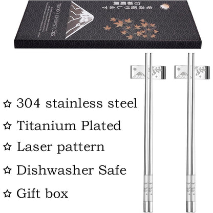 Metall Essstäbchen Set mit Halter – Wiederverwendbar & Spülmaschinenfest