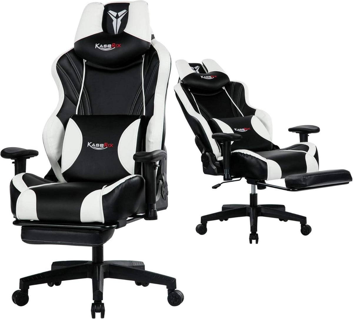 Gaming Stuhl für max. 200kg Belastbarkeit mit Ergonomie & Fußstütze