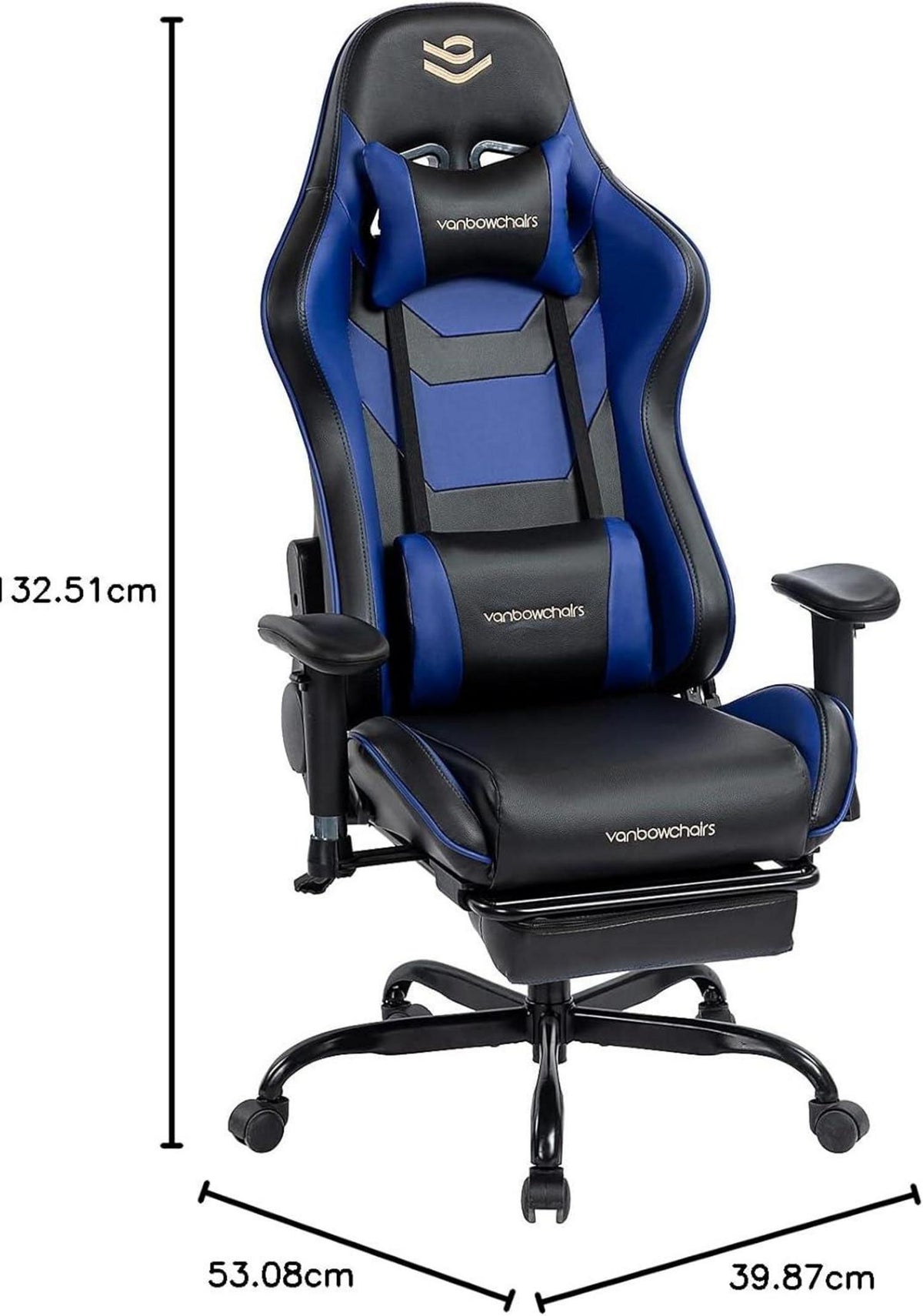 KCREAM Gaming Stuhl mit Fußstütze und 150kg