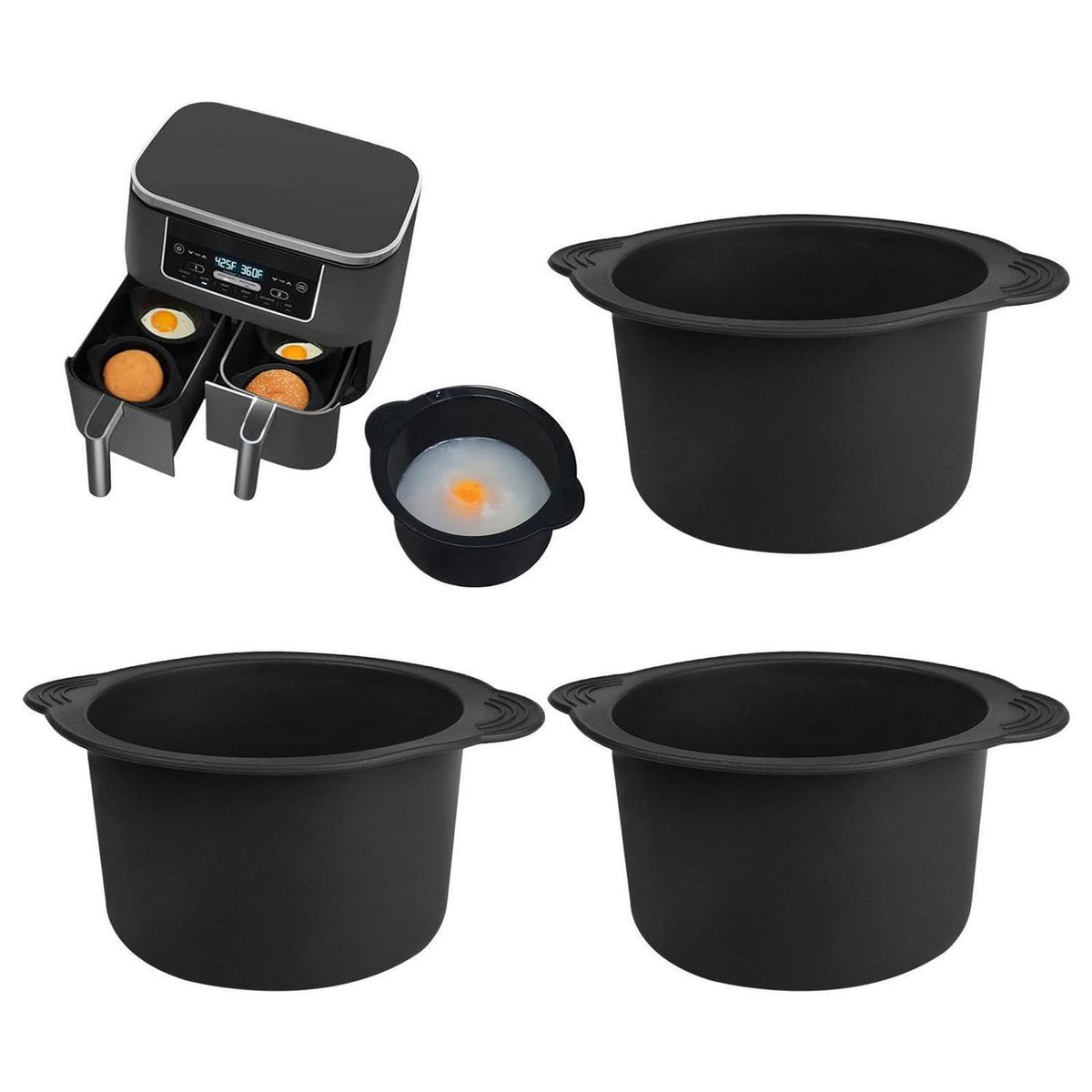 3x Silikon Eierform für Airfryer – Heißluftfritteuse Zubehör
