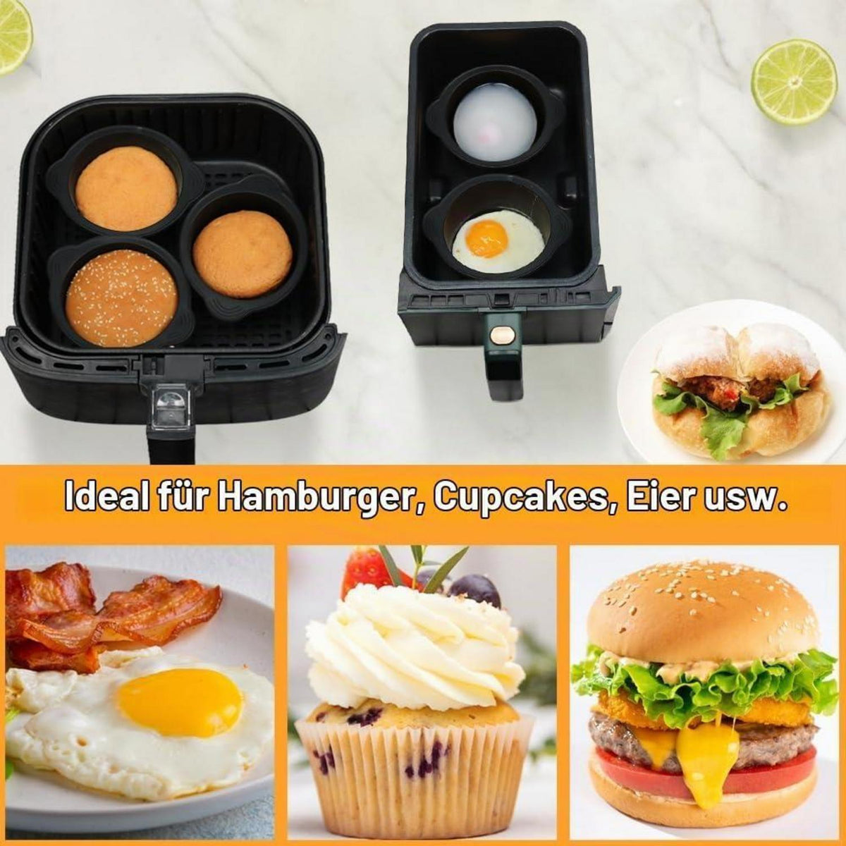 3x Silikon Eierform für Airfryer – Heißluftfritteuse Zubehör
