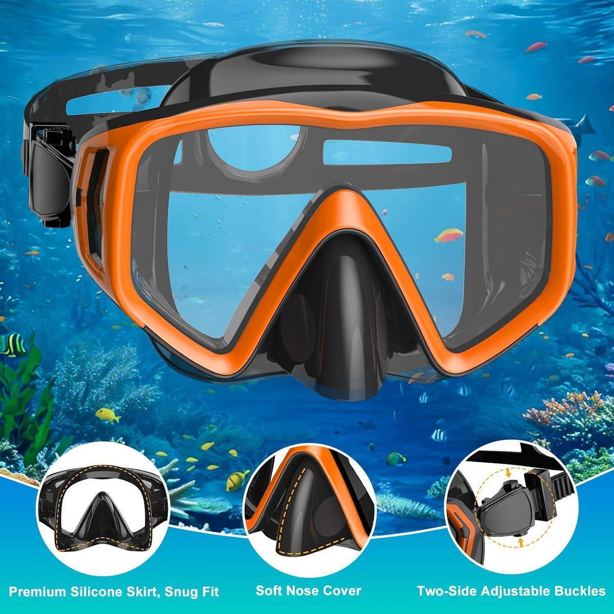 Schnorchelset Erwachsene mit Dry Schnorchel und Tauchmaske