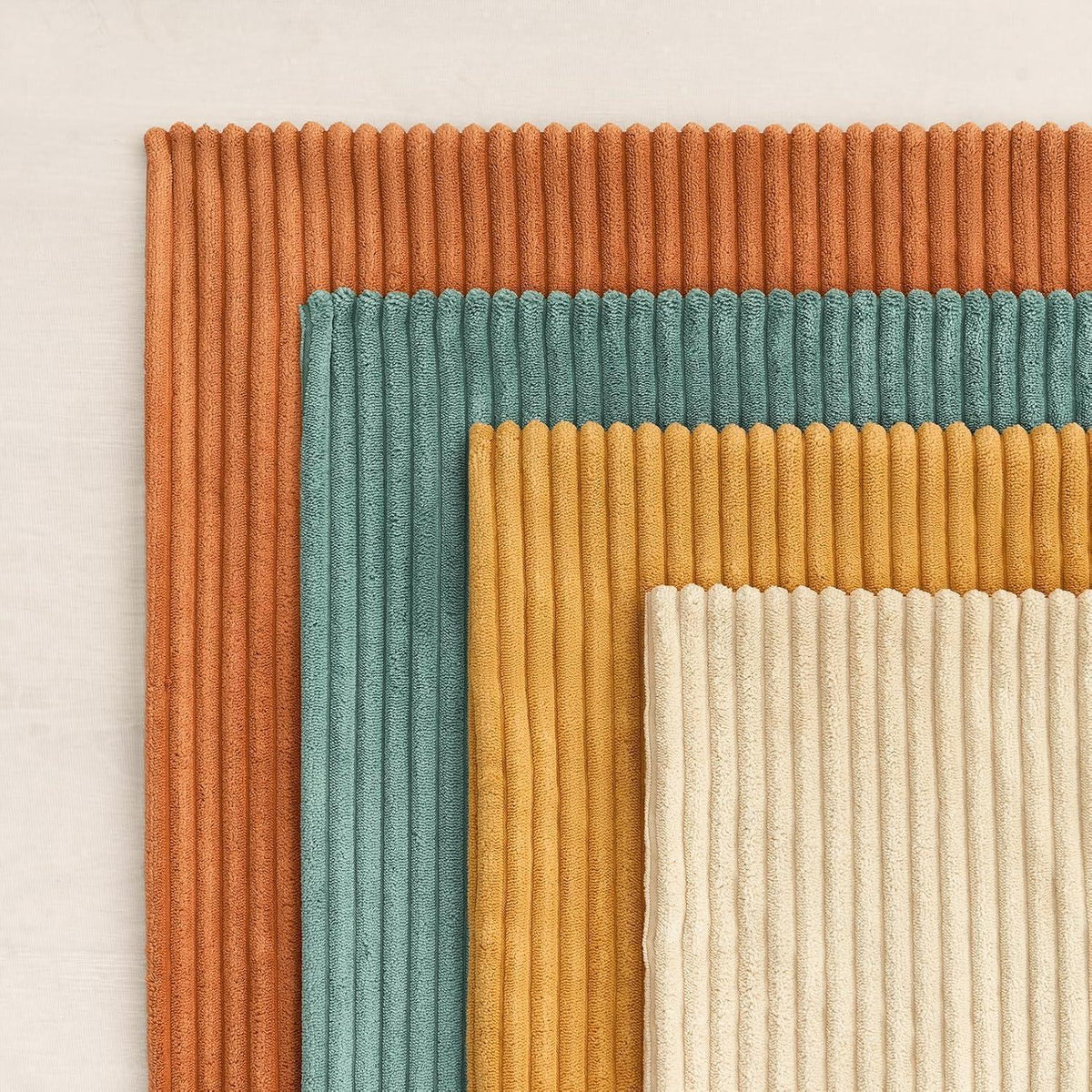 Kissenbezüge 4er Set Kordsamt Orange Blau 60x60 cm Farbverlauf