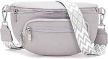 Kleine Bauchtasche Damen Beige Vegan Leder Umhängetasche Crossbody Bag
