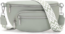 Kleine Umhängetasche Damen Beige Gürteltasche Vegan Leder