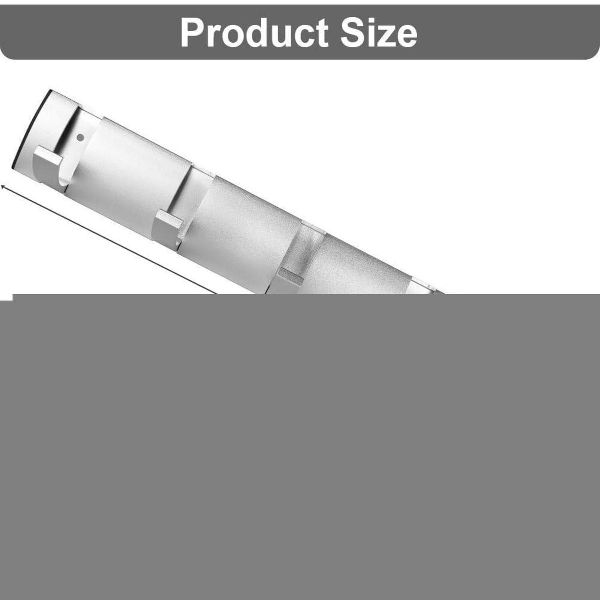 Klappbare Garderobenleiste aus Aluminium, 5 Haken, Silber