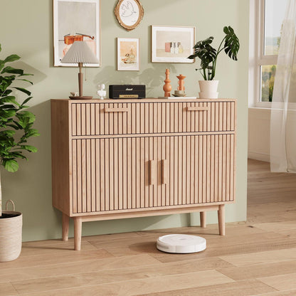 Holz Sideboard mit 2 Schubladen & 2 Türen – Küchenschrank & Anrichte