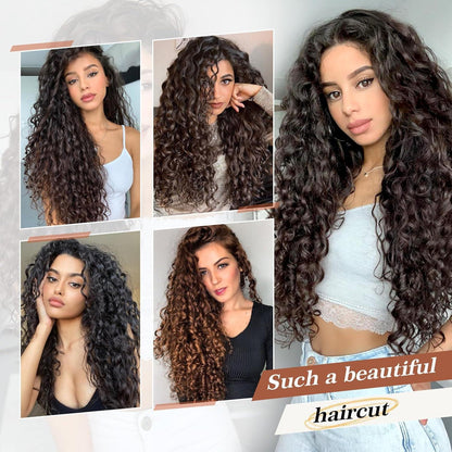 Lockige Haarverlängerung Rotbraun 50cm – Clip-in, Proteinseide