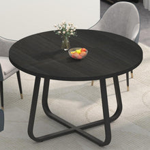 Moderner runder Esstisch Schwarz Eiche 130x75 cm Eiche