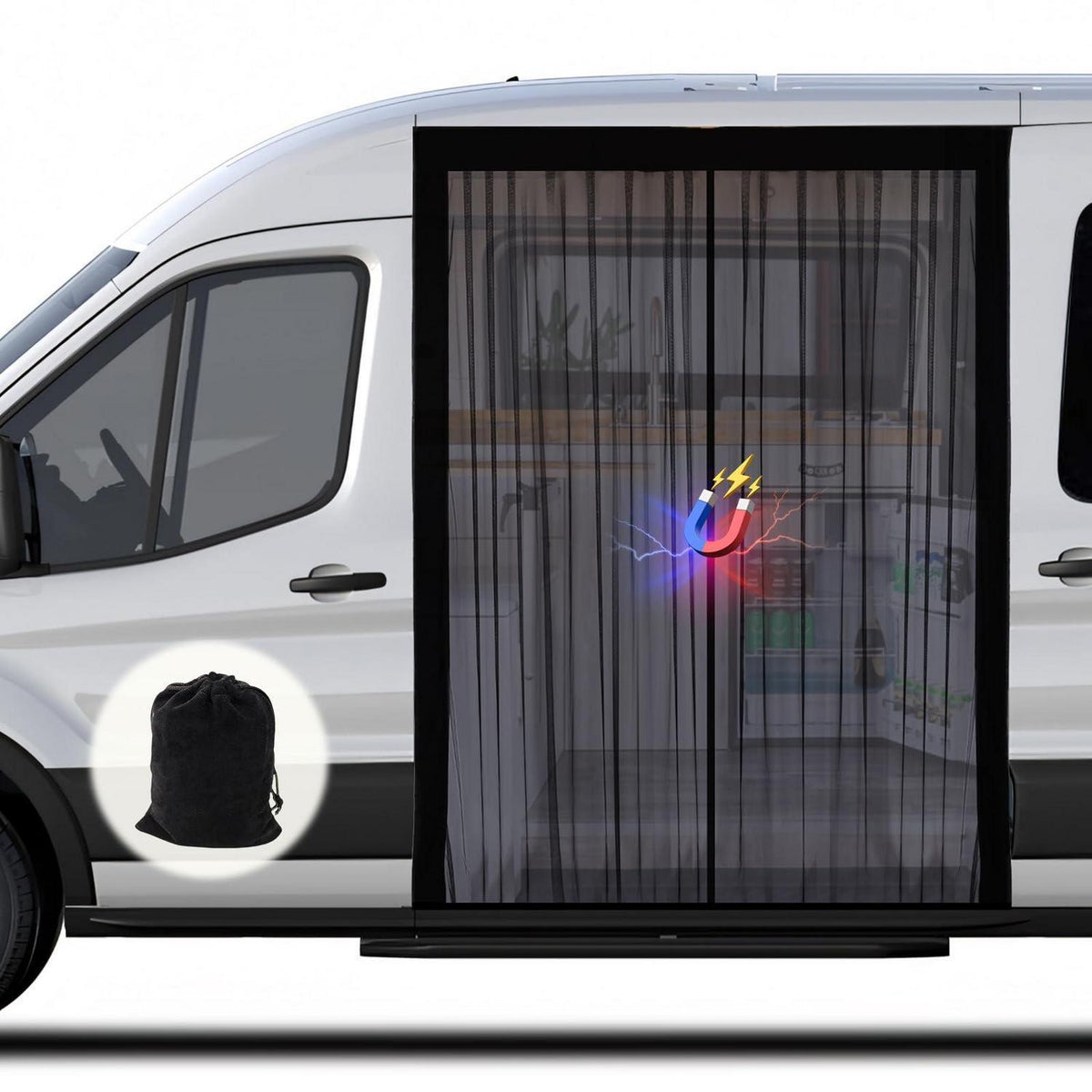 Van Moskitonetz mit Magnetverschluss – Insektenschutz für Transporter