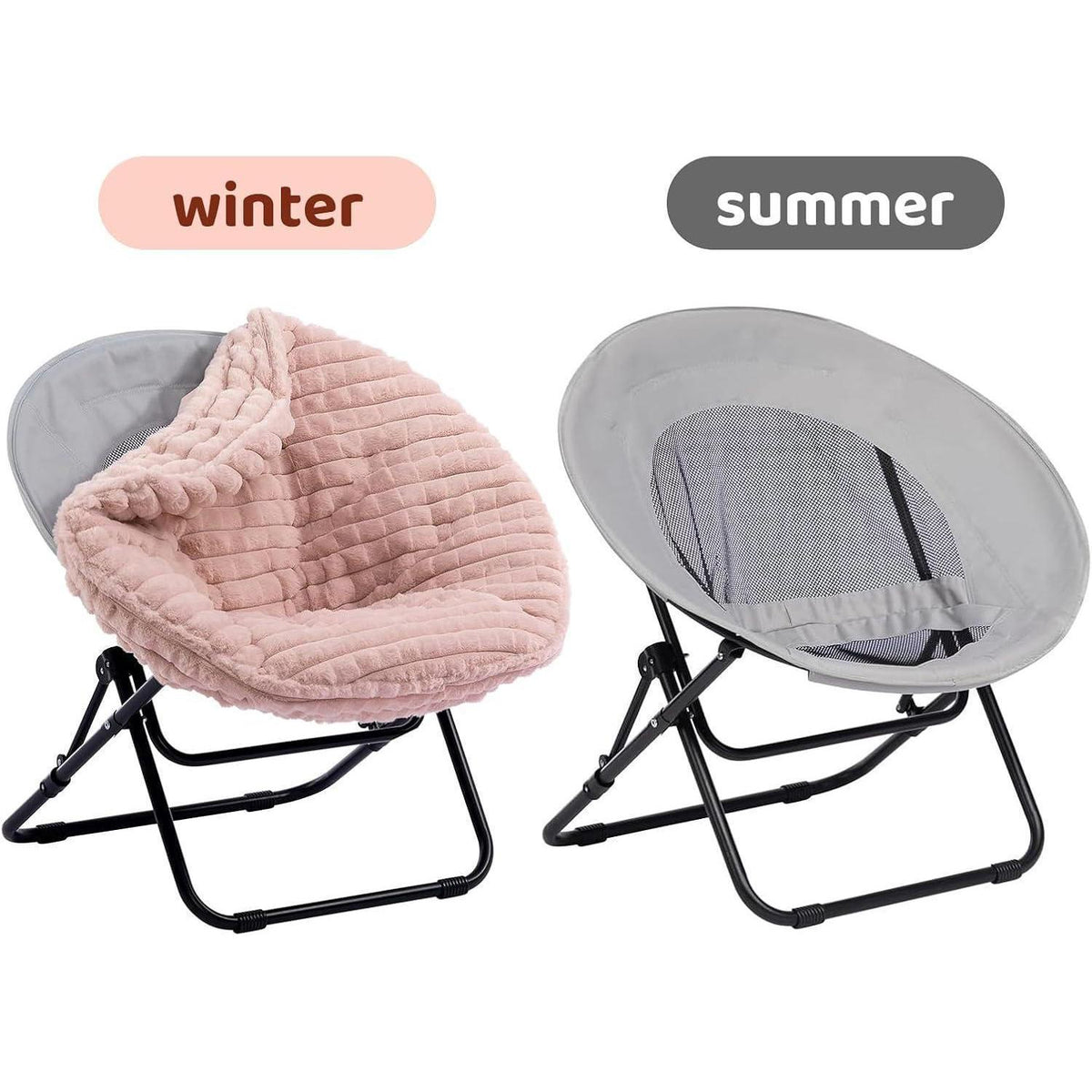 Klappsessel Rund Plüsch Rosa – Bequemer Relaxsessel für Wohnzimmer