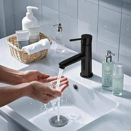 3-in-1 Waschbeckenstöpsel mit Sieb – Matt Schwarz