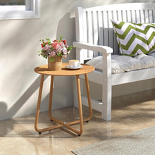Beistelltisch Outdoor Balkon Gartentisch Rund Metall Gold