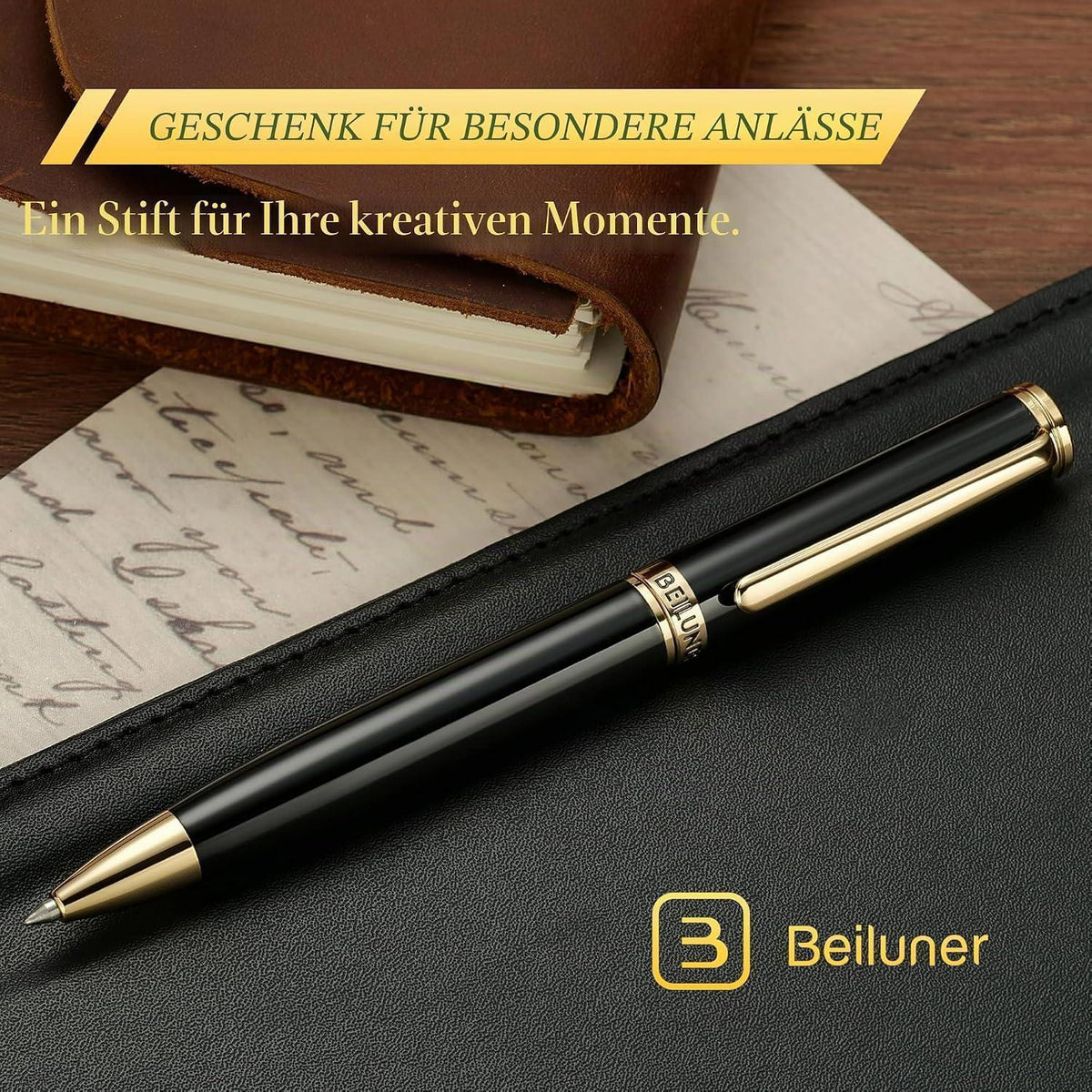 24K Gold Gel-Pen mit Klavierlack – Luxus Schreibstift