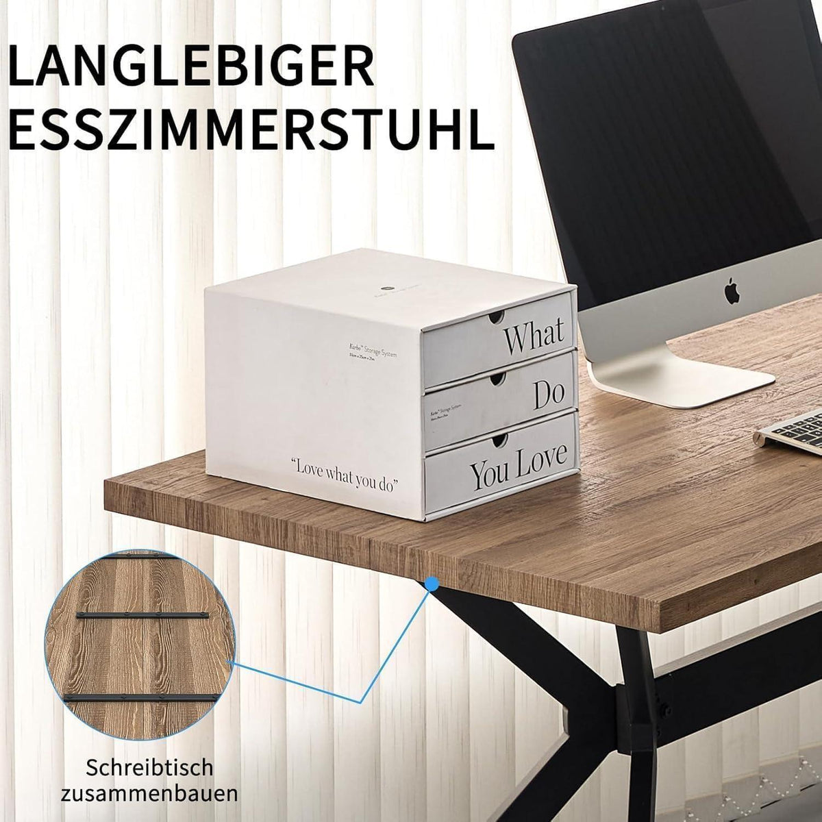 Esszimmergruppe Holz mit 4 Stühlen, 140x80 cm, Modern