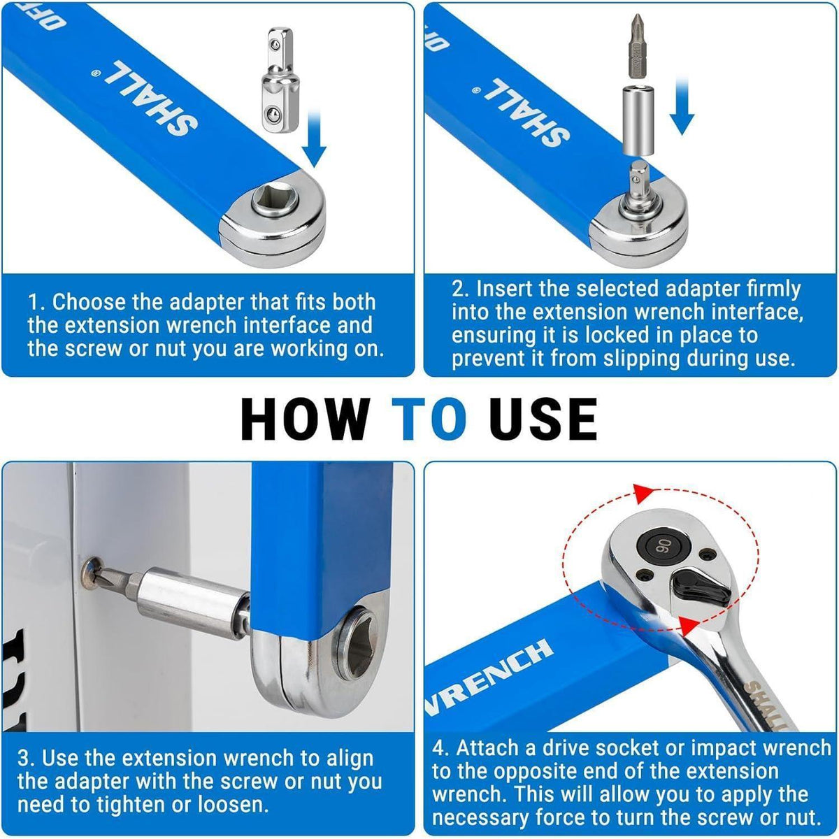 Verlängerungsschlüssel Offset 39cm mit 10 Bits & 3 Adaptern