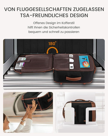 Reiserucksack Handgepäck Flugzeug 45L mit Laptopfach, Groß Travel Backpack Kofferrucksack Weekender für Reise Business