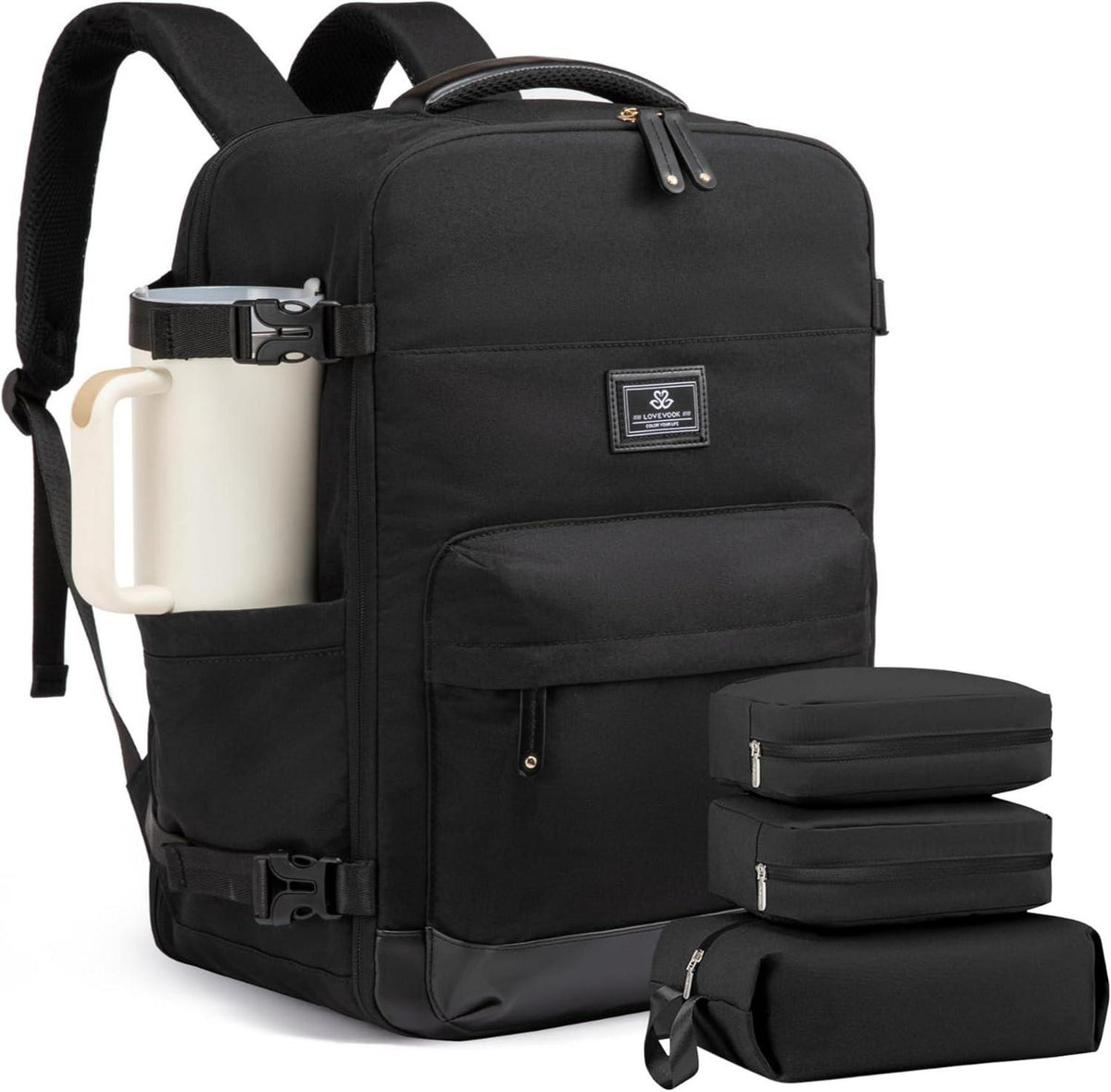 Handgepäck Rucksack 40L Reiserucksack 17,3 Zoll Laptop Schwarz