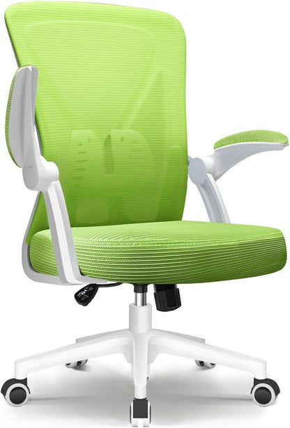 Ergonomischer Bürostuhl mit Lendenwirbelstütze, Netzstuhl, Grüner