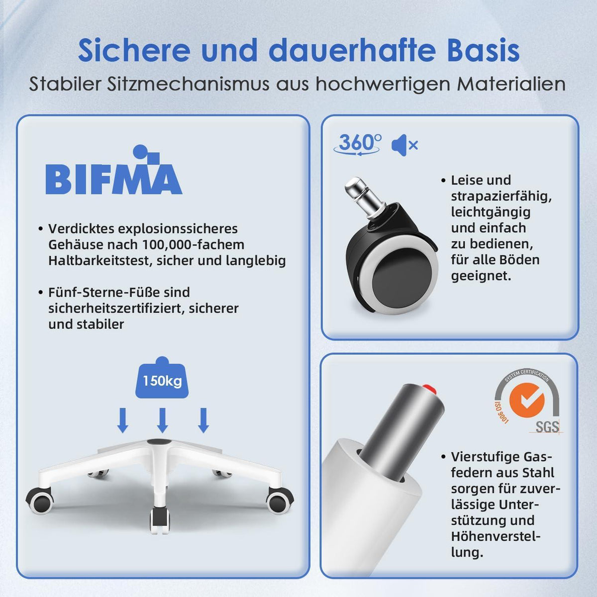 Hinonde Bürostuhl Ergonomisch mit Lendenwirbelstütze, Netzstuhl Wippfunktion