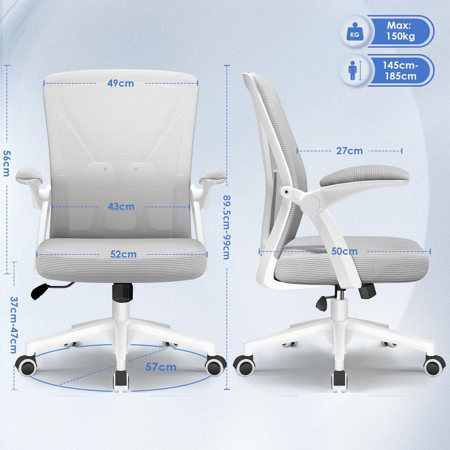 Ergonomischer Bürostuhl mit Lendenwirbelstütze und Atmungsaktiver