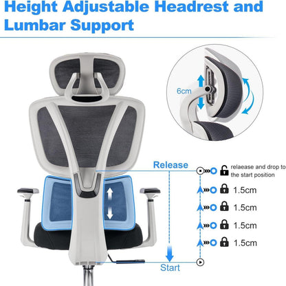 Hochwertiger Ergonomischer Bürostuhl 200KG, Verstellbare