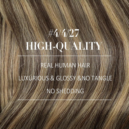 Echthaar Clip-in Extensions Ombre Dunkelbraun Aschblond 55cm
